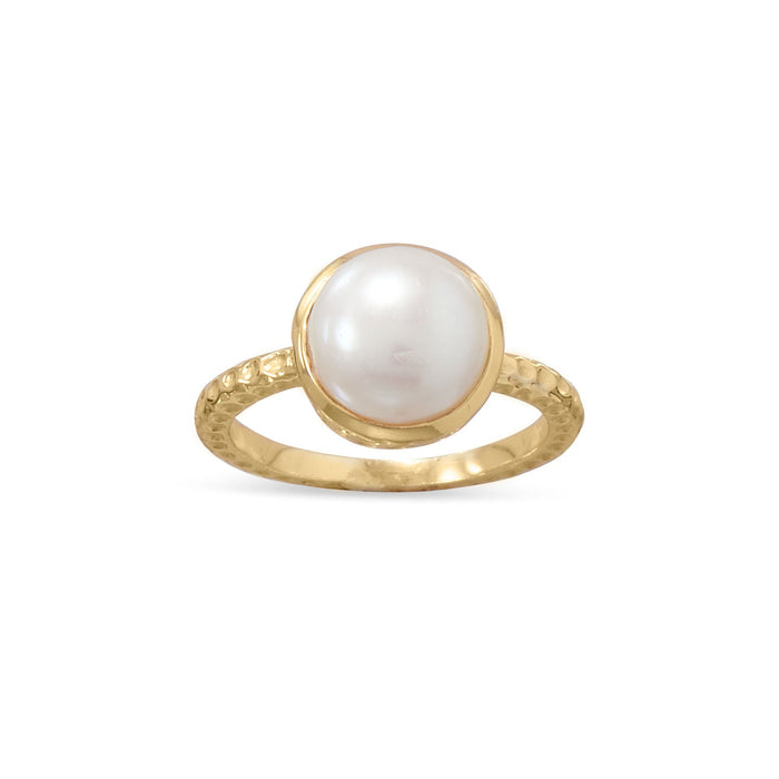 14 Karat Gold Plated Cultured Freshwater Pearl Ring