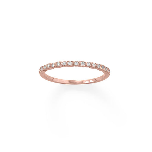 14 Karat Rose Gold Plated Thin CZ Ring