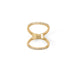 14 Karat Gold Plated CZ Double Band Knuckle Ring