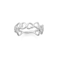 Thumbnail for Polished Cutout Hearts Ring
