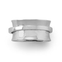 Thumbnail for Rhodium Plated Polished Spin Ring