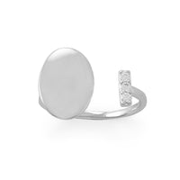 Thumbnail for Engravable Rhodium Plated CZ Wrap Ring