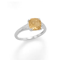 Thumbnail for Sterling Silver Citrine and CZ Band