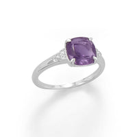 Thumbnail for Sterling Silver Amethyst and CZ Band