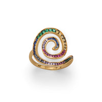 Thumbnail for Hypnotic Multi Color CZ Spiral Ring