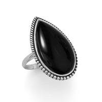 Thumbnail for Large Black Onyx with Beaded Edge Ring