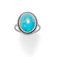 Thumbnail for Oval Turquoise with Rope Edge Ring