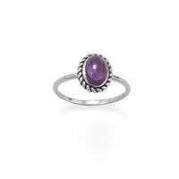 Thumbnail for Delicate Oval Amethyst with Rope Edge Ring