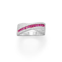Thumbnail for Red CZ Overlapping Ring