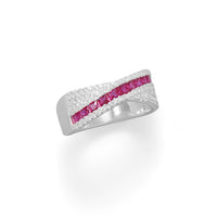 Thumbnail for Red CZ Overlapping Ring