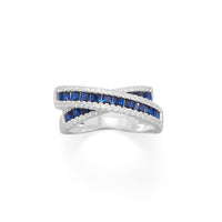 Thumbnail for Blue CZ Overlapping Ring