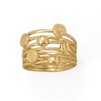 Thumbnail for Serving Looks! 14 Karat Gold Plated 6 Row Disc Ring