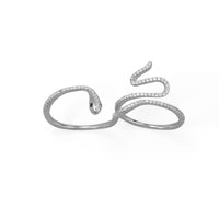 Thumbnail for Charming Snake! Rhodium Plated CZ Wrap Snake Ring