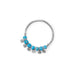 Rhodium Plated Synthetic Turquoise Bead and Disk Ring