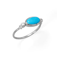 Thumbnail for Oval Synthetic Turquoise and CZ Ring