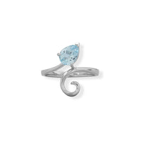 Thumbnail for Pear Sky Blue Topaz and Swirl Ring
