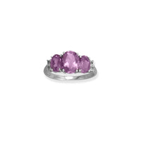 Thumbnail for Rhodium Plated Amethyst and White Topaz Ring
