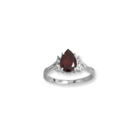 Thumbnail for Rhodium Plated Garnet and White Topaz Ring