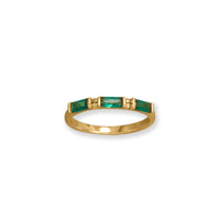 Thumbnail for Bodacious Baguettes! 14 Karat Gold Plated Green Baguette CZ Ring