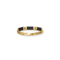Thumbnail for Bodacious Baguettes! 14 Karat Gold Plated Black Baguette CZ Ring