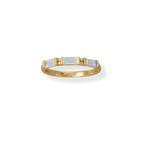 Thumbnail for Bodacious Baguettes! 14 Karat Gold Plated White Baguette CZ Ring