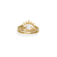Thumbnail for 14 Karat Gold Plated Synthetic Opal and CZ Ring