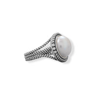 Thumbnail for Oxidized Rope Edge and Cultured Freshwater Pearl Ring