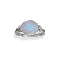Thumbnail for Oxidized Rainbow Moonstone Wavy Band Ring