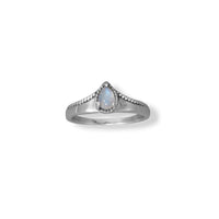 Thumbnail for Oxidized Pear Rainbow Moonstone Bead Edge Ring