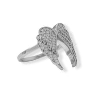 Thumbnail for Rhodium Plated CZ Angel Wings Ring