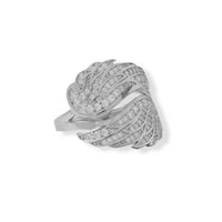 Thumbnail for Rhodium Plated CZ Overlapping Wings Ring