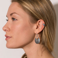 Thumbnail for Oxidized Hammered Pear Shape Earrings
