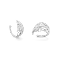 Thumbnail for Rhodium Plated Feather Ear Cuffs