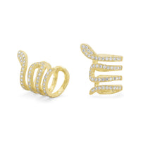 Thumbnail for 14 Karat Gold Plated Snake Ear Cuffs with Signity CZs