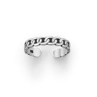 Thumbnail for Thin Oxidized Curb Link Design Toe Ring
