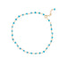 Summer Blues! 9.5"+1" 14 Karat Gold Plated Bead Anklet