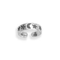 Thumbnail for Oxidized Moon and Stars Toe Ring