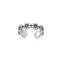 Thumbnail for Oxidized Flower Toe Ring