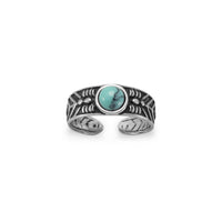 Thumbnail for Oxidized Toe Ring with Simulated Turquoise