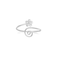 Thumbnail for Wrap Design Toe Ring with Clear Crystal Flower