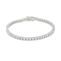 Thumbnail for Silvertone Finish Victorian Cubic Zirconia Tennis 8 Inch Bracelet
