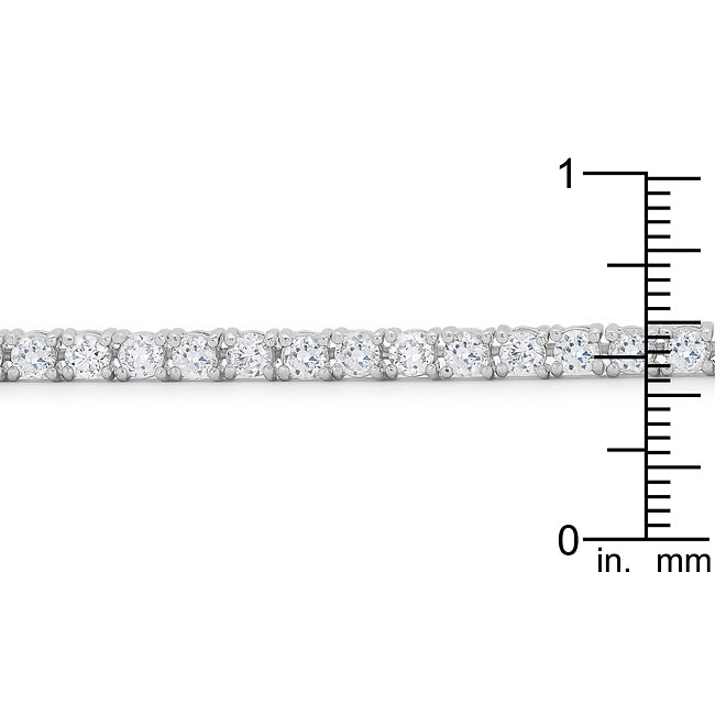 Silvertone Finish Victorian Cubic Zirconia Tennis 8 Inch Bracelet