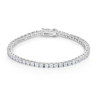 Thumbnail for Silvertone Finish Victorian Cubic Zirconia Tennis 7 Inch Bracelet