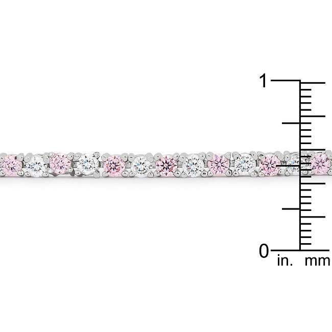 Lace Pink Cubic Zirconia Tennis Bracelet