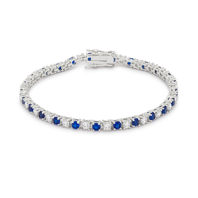 Sapphire Blue Cubic Zirconia Tennis Bracelet