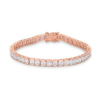Thumbnail for 9.7Ct Princess Cut 7in CZ Rose Gold Bracelet
