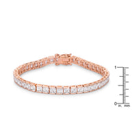 Thumbnail for 9.7Ct Princess Cut 7in CZ Rose Gold Bracelet