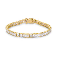 Thumbnail for Princess Cut CZ Gold Tone Tennis Bracelet