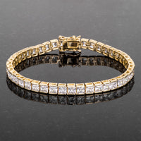 Thumbnail for Princess Cut CZ Gold Tone Tennis Bracelet