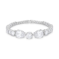 Thumbnail for Elegant Pear and Round Cubic Zirconia Tennis Bracelet
